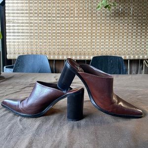 90s Vintage Brown Heels Womens 6.5